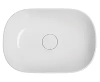 SAPHO ERIDAN umyvadlo na desku, litý mramor, 50x35cm, kryt výpusti, bílá (3)