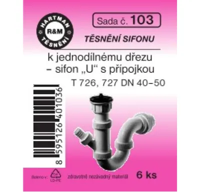 Hartman Sada č. 103: sada těsn. k dřez.sifonu - DN 40 -50  - T 726, 727