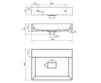 SAPHO GODIVA umyvadlo, litý mramor, 58x44cm, bez otvoru, bílá (7)