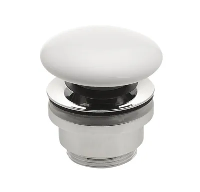 SAPHO Umyvadlová výpust 5/4“, click-clack, keramická zátka, 5-63mm, bílá