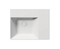 GSI KUBE X keramické umyvadlo 60x47cm, s odkládací plochou vpravo, bez otvoru, bílá mat (5)