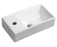 SAPHO MINOS keramické umývátko 40x22cm, baterie vlevo, bílá SAPHO MINOS keramické umývátko 40x22cm, baterie vlevo, bílá