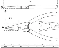 BGS Kleště s kroužkem rovný, pro venkovní kroužky 300 mm (1)