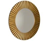 SAPHO PRIDE kulaté zrcadlo v dřevěném rámu ø 90cm, bronz