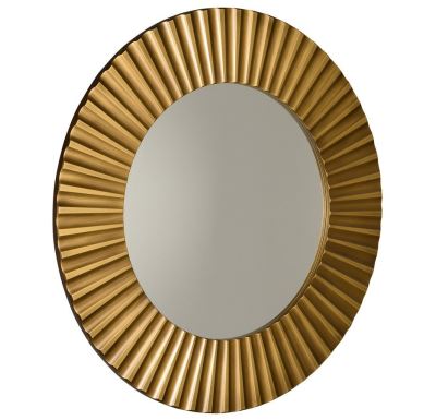 SAPHO PRIDE kulaté zrcadlo v dřevěném rámu ø 90cm, bronz