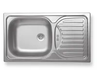 NOVASERVIS Dřez 43,5x76 s odkapem a přepadem nerez - DR43/76