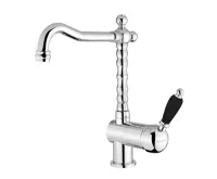 SAPHO KIRKÉ BLACK stojánková dřezová baterie, černá páčka, chrom SAPHO KIRKÉ BLACK stojánková dřezová baterie, černá páčka, chrom