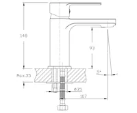 AQUALINE FACTOR stojánková umyvadlová baterie, chrom (7)