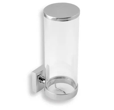 NOVASERVIS Zásobník na kosmetické tampony sklo Metalia 12 chrom - 0272,0