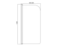 AQUALINE VILMA vanová zástěna 600x1400mm, chrom, levá, sklo matné (6)