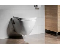 Závěsné WC NERA s podomítkovou nádržkou a tlačítkem Schwab, bílá (7)