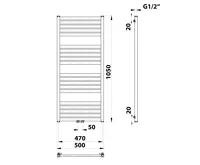 BRUCKNER GRUNT otopné těleso rovné 500x1050mm, středové připojení, černá mat (7)