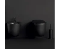 KERASAN NOLITA závěsná WC mísa, Rimless, 35x55cm, černá mat (4)