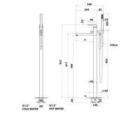 SAPHO FORATA vanová baterie s připojením do podlahy, bílá mat (4)