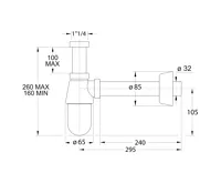 BONOMINI THERMOTRAP umyvadlový sifon, 5/4", odpad 32mm, ABS/chrom (2)