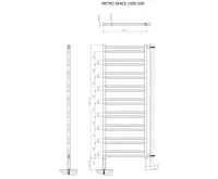 SAPHO METRO SPACE otopné těleso 550x1430 mm, do prostoru, černá mat (6)