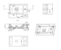SAPHO BLOK kamenné umývátko 40x22cm, baterie vpravo, antracit (7)