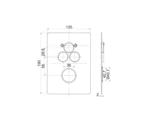 Termostatická podomítková tlačítková baterie - 3-cestná - hranatý kryt (1)