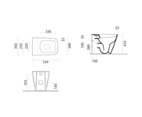 GSI NUBES WC mísa stojící, Swirlflush, 35x52cm, spodní/zadní odpad, bílá dual-mat (4)