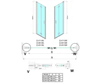 POLYSAN ZOOM BLACK sprchové dveře skládací 800mm, čiré sklo, pravé (2)