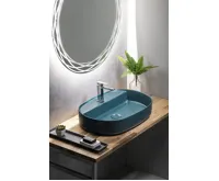 ISVEA INFINITY OVAL keramické umyvadlo na desku, 60x40cm, zelená petrol (4)