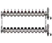 WIGELL Nerezový rozdělovač 13 okruhů, pro podlahového topení s hlavicemi a průtokoměry WIGELL Nerezový rozdělovač 13 okruhů, pro podlahového topení s hlavicemi a průtokoměry