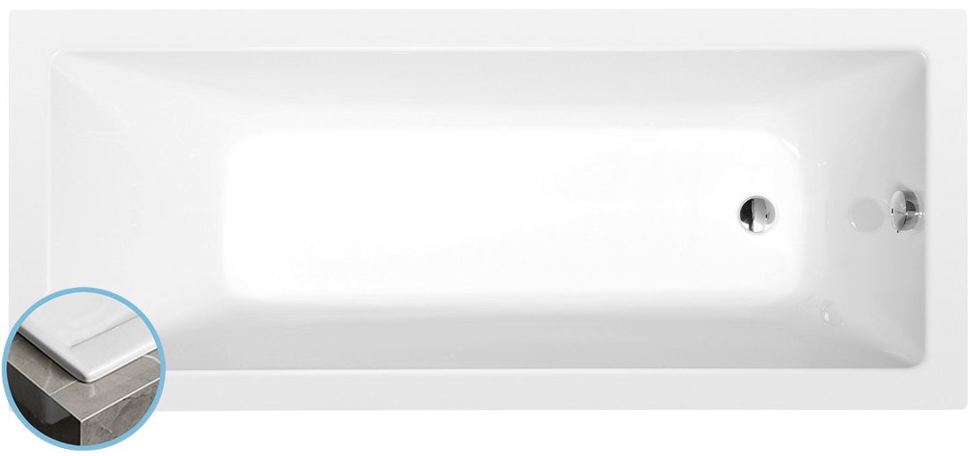 POLYSAN NOEMI SLIM obdélníková vana 170x70x39cm, bílá
