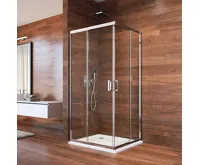 LIMA Sprchový kout, obdélník, 100x90 cm, chrom ALU, sklo Čiré (1)