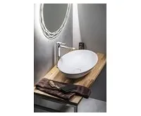 SAPHO THIN umyvadlo na desku, Rockstone, 60x40 cm, bílá mat (1)