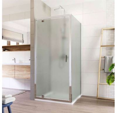LIMA Sprchové dveře, čtverec, 90 cm, chrom ALU, sklo Point, dveře pivotové