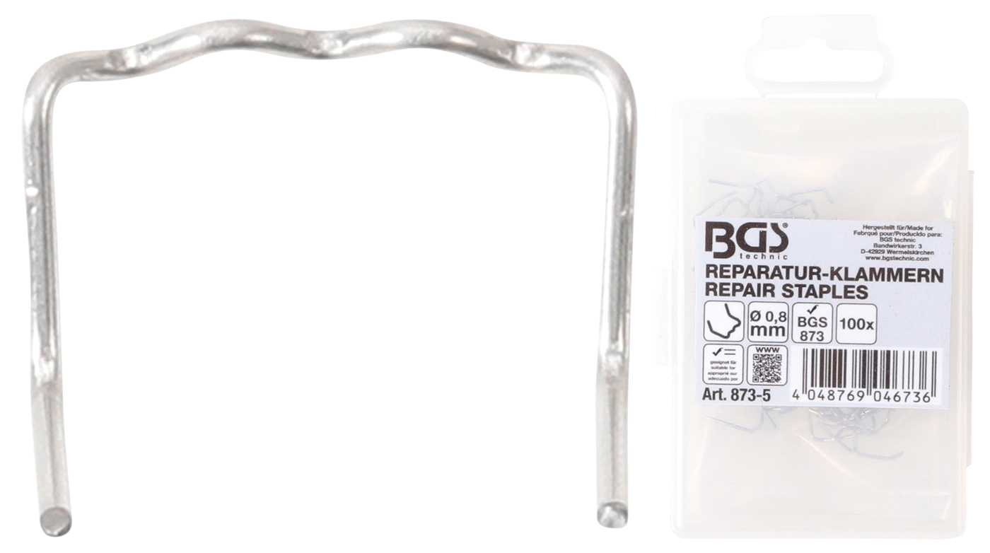 Bgs l-profil spony, zahnuté, náhradní, balení 100ks; 0,8 mm