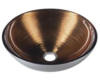 SAPHO MURANO WENGE skleněné umyvadlo na desku, průměr 40cm, měď/stříbrná