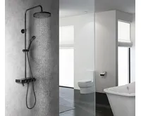 AQUALINE FARRAO sprchový sloup s baterií a napouštěním, černá mat (4)