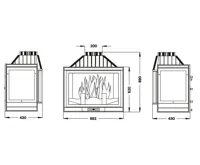 HS Flamingo Uniflam 700 STANDARD Krbová vložka - 3 skla 601-704 (2)