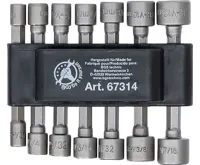 BGS Sada nástrčných hlavic, pohon vnější šestihran 6,3 mm (1/4"), metrická + palcové, 14díl (1)