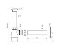 BRUCKNER Umyvadlový sifon 5/4", DN40, bílá (2)