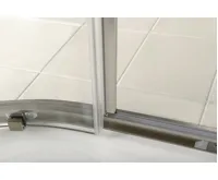 GELCO ANTIQUE čtvrtkruh. zástěna 900x900, posuvné dveře dvoukřídlé, ČIRÉ sklo, bronz (6)