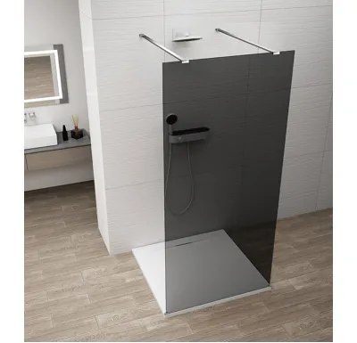 POLYSAN ESCA CHROME jednodílná sprchová zástěna do prostoru, kouřové sklo, 1300 mm
