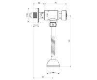 AQUALINE Samouzavírací nástěnný ventil pro urinál, chrom (2)