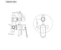 Sprchová baterie podomítková s přepínačem, Mada, Mbox, kulatý kryt, chrom (1)