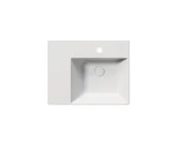 GSI KUBE X keramické umyvadlo 60x47cm, s odkládací plochou vlevo, bílá mat (1)