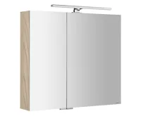 SAPHO MIRRÓ galerka s LED osvětlením, 80x70x16cm, jilm bardini