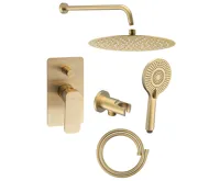 SAPHO SPY podomítkový sprchový set s pákovou baterií, otočný přepínač, 2 výstupy, zlato mat