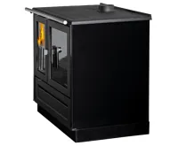 PLAMEN Sporák na tuhá paliva PLAMEN 910 GLAS -  černý (1)