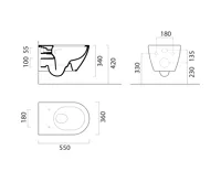 GSI PURA ECO závěsná WC mísa, Swirlflush, 36x55cm, bílá dual-mat (6)