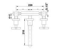 SAPHO AXIA podomítková tříprvková umyvadlová baterie, chrom (4)