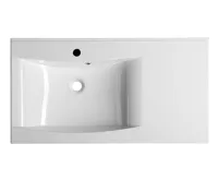 SAPHO LUCIOLA umyvadlo, litý mramor, 90x48cm, levé, bílá (5)