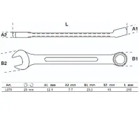 BGS Klíč očkoplochý 20 mm, 15° vyhnutý, DIN 3113A ,chrom vanadium (1)
