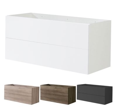 Aira desk, koupelnová skříňka, bílá, 2 zásuvky, 1210x530x460 mm