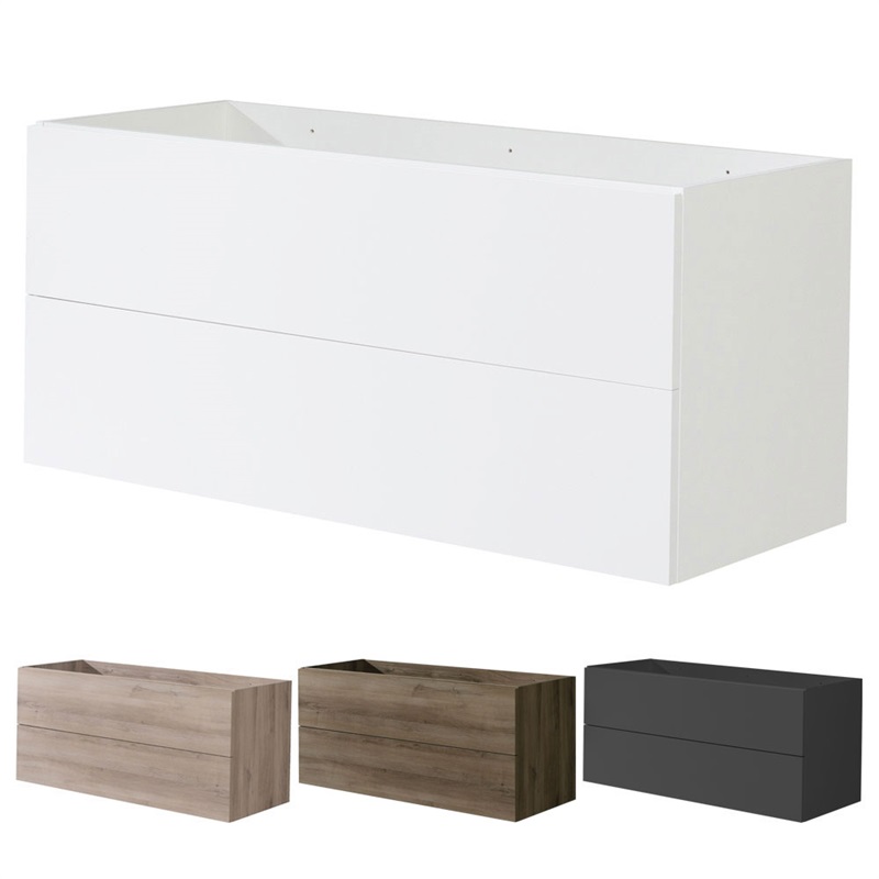 Aira desk, koupelnová skříňka, šedá, 2 zásuvky, 1210x530x460 mm